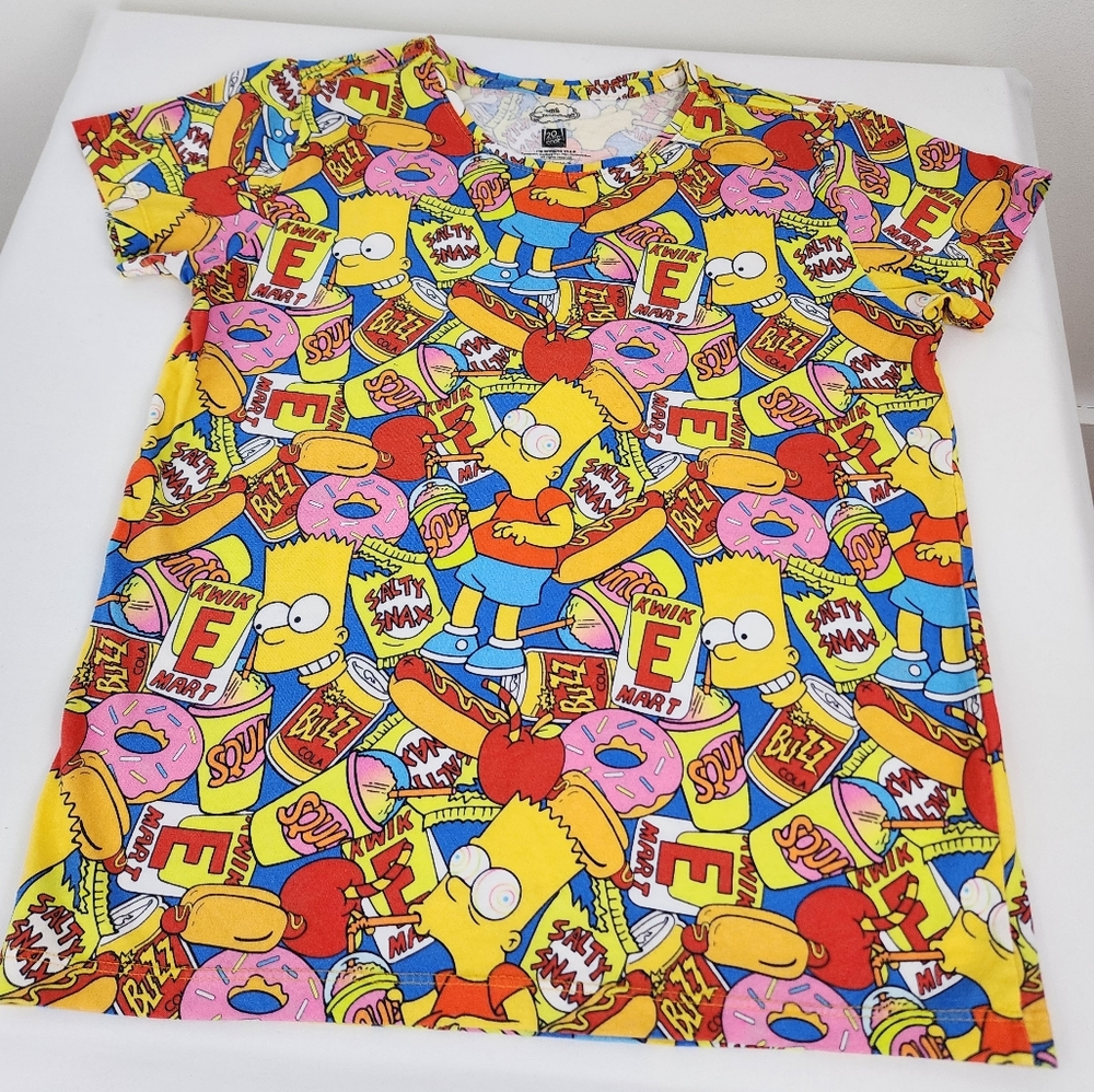 The Simpsons Graphic Print T Shirt Kids Size 10 Bright Wild Fun Pop Culture